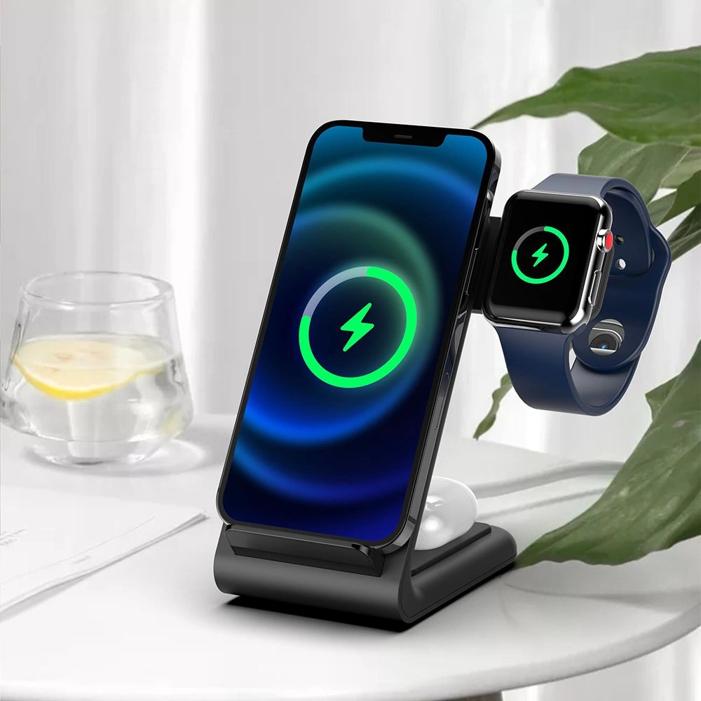 Hurtownia GSM - Încărcător wireless Tech-Protect QI15W-A20 3in1 Încărcător Wireless Negru - THP1390 - {ean13} - Hurt