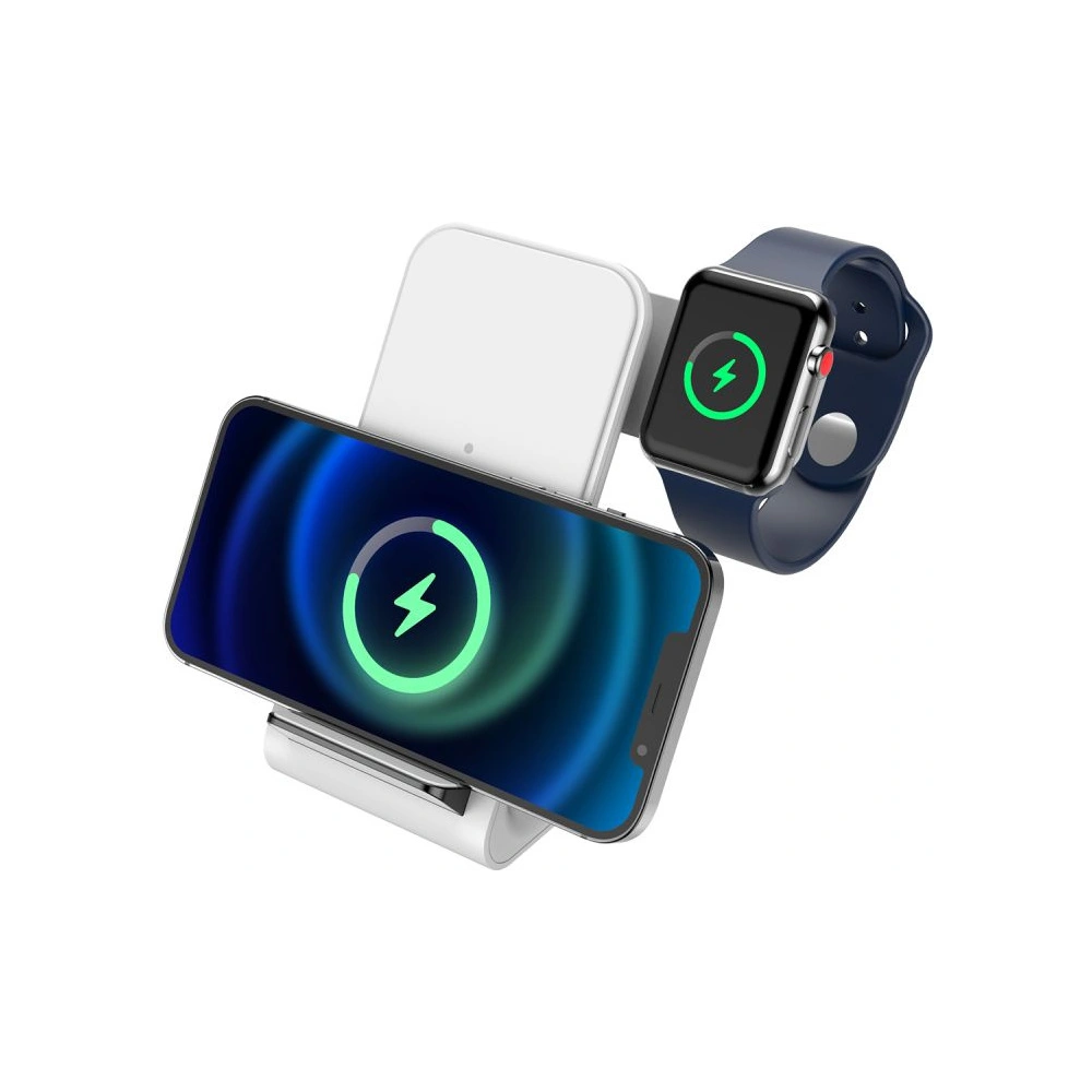 Hurtownia GSM - Încărcător wireless Tech-Protect QI15W-A20 3in1 Încărcător Wireless Alb - THP1391 - {ean13} - Hurt