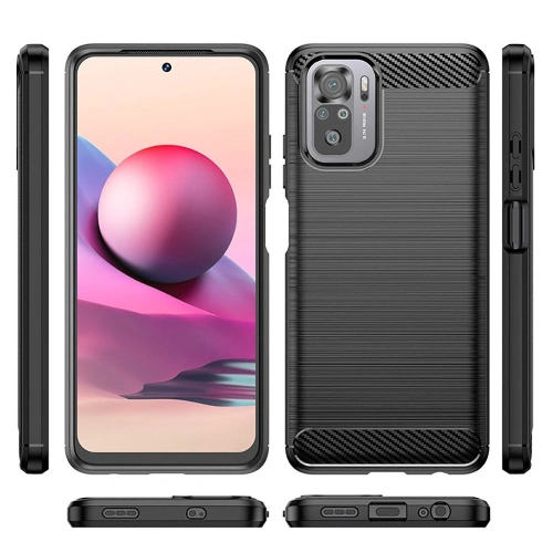 Etui Tech-Protect TPUCarbon POCO M5s/Redmi Note 10/10s Black