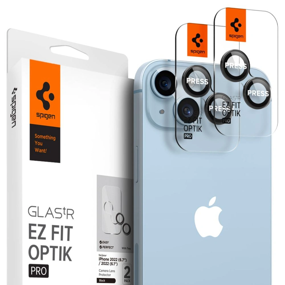 Wholesale Spigen Optik.tr ez Fit Camera Protector Apple iPhone 14/14 Plus Black [2 PACK] - SPN2525 - {ean13} - Hurt