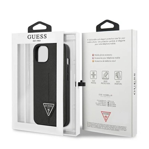 Etui Guess GUHCP13SPSATLK Apple iPhone 13 mini czarny/black hardcase Saffiano Triangle Logo