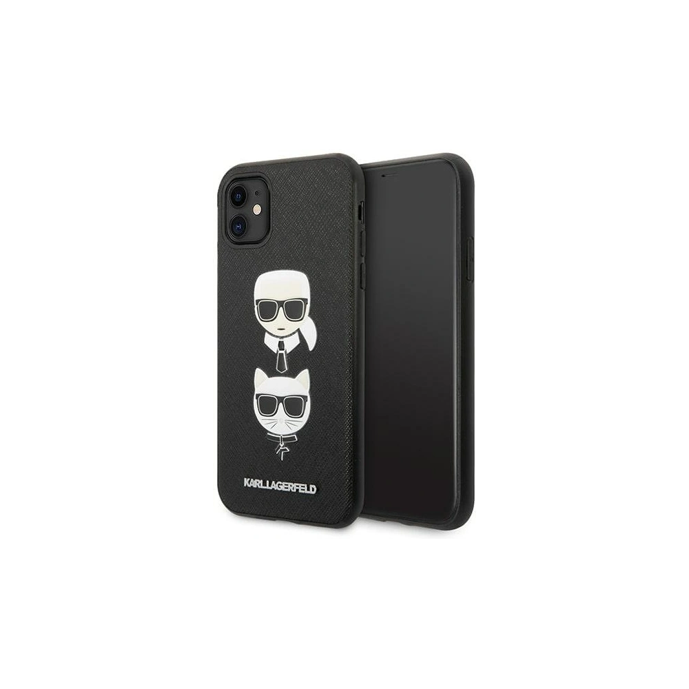 Hurtownia GSM - Etui Karl Lagerfeld KLHCN61SAKICKCBK Apple iPhone 11 černý/black hardcase Saffiano Ikonik Karl&Choupette Head - KLD1093 - {ean13} - Hurt