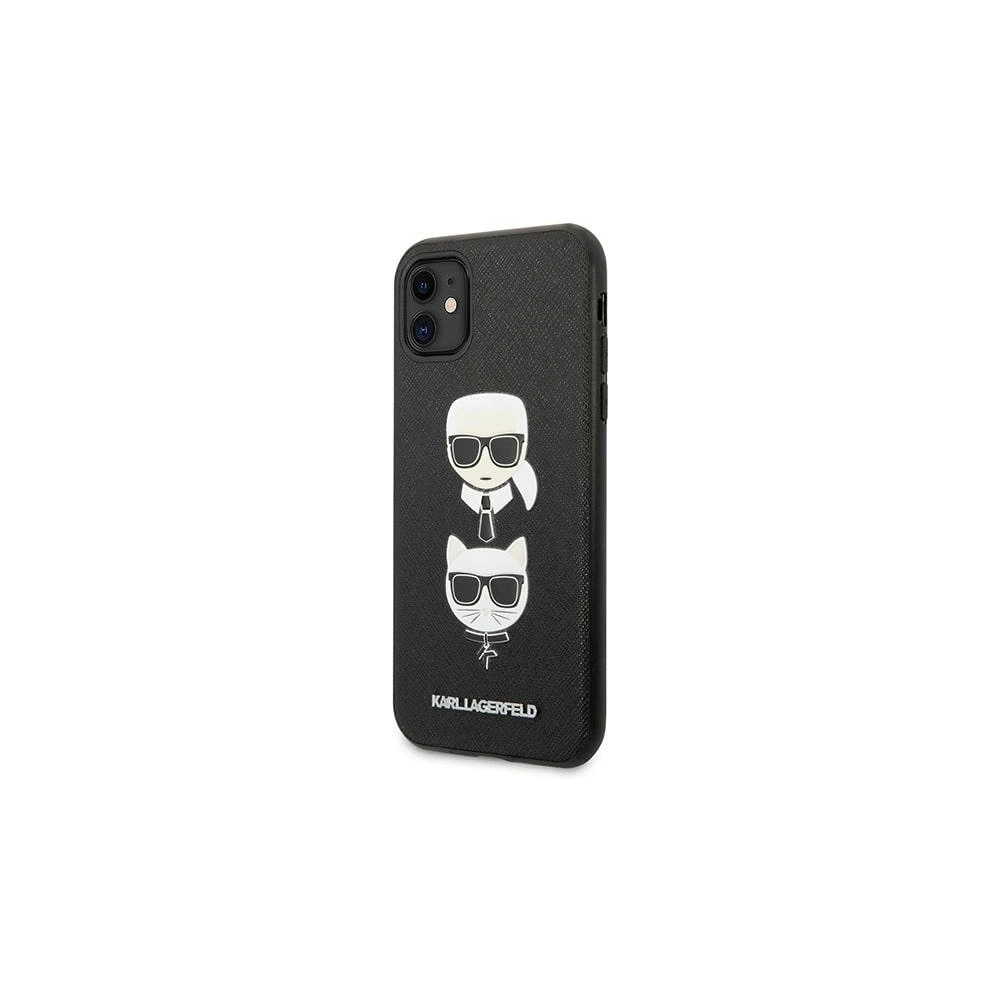 Hurtownia GSM - Etui Karl Lagerfeld KLHCN61SAKICKCBK Apple iPhone 11 negru/black hardcase Saffiano Ikonik Karl&Choupette Head - KLD1093 - {ean13} - Hurt