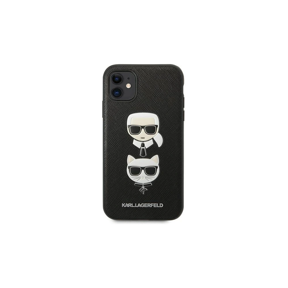 Hurtownia GSM - Etui Karl Lagerfeld KLHCN61SAKICKCBK Apple iPhone 11 negru/black hardcase Saffiano Ikonik Karl&Choupette Head - KLD1093 - {ean13} - Hurt