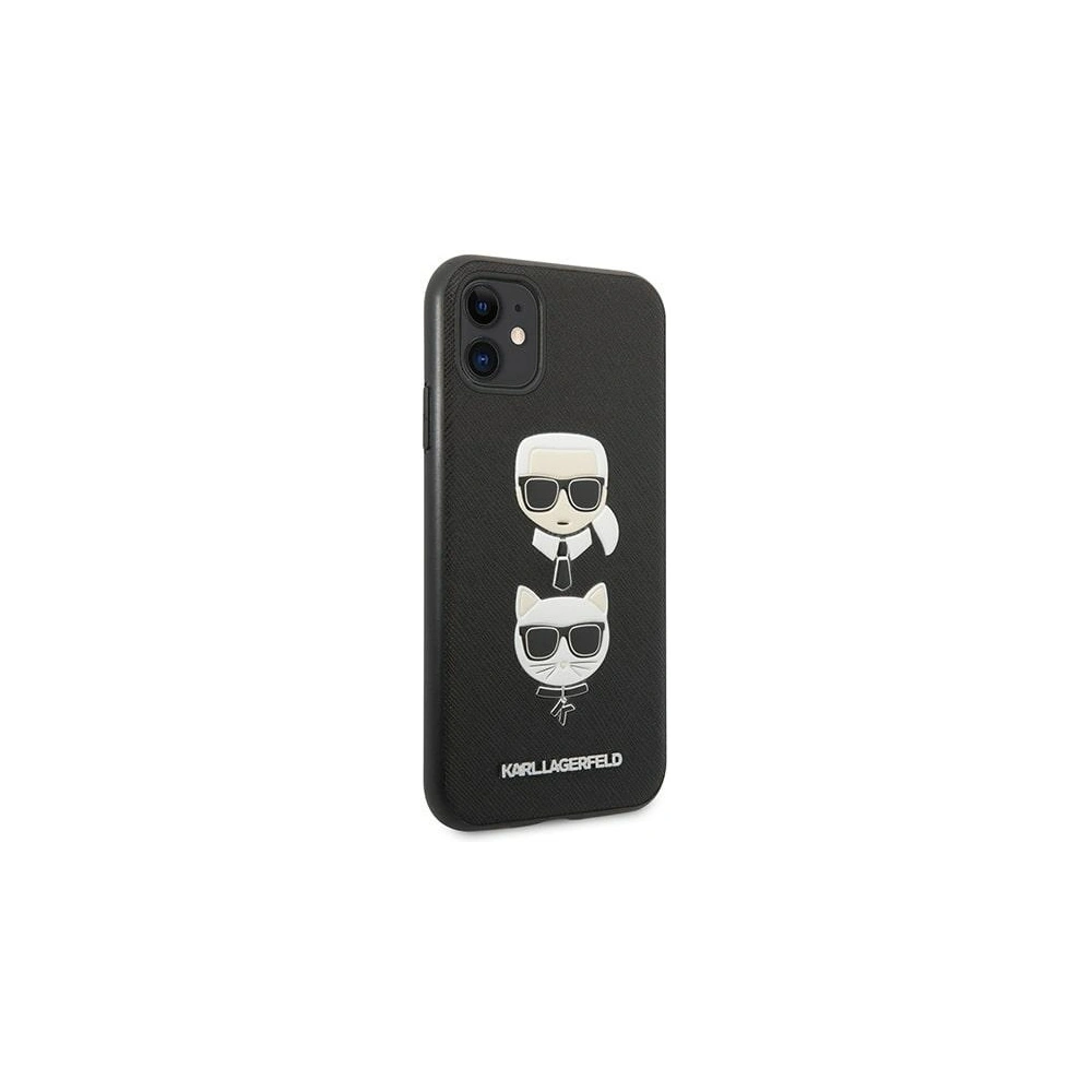 Hurtownia GSM - Etui Karl Lagerfeld KLHCN61SAKICKCBK Apple iPhone 11 negru/black hardcase Saffiano Ikonik Karl&Choupette Head - KLD1093 - {ean13} - Hurt