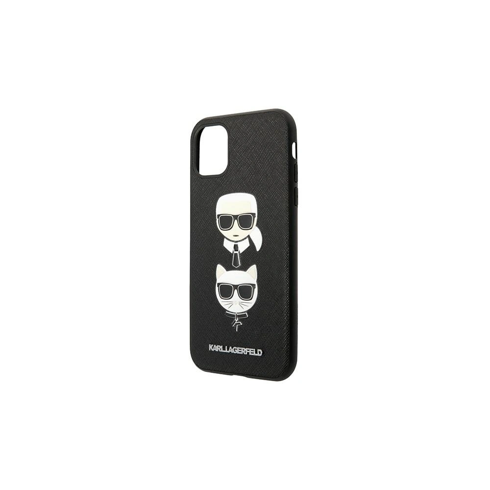 Hurtownia GSM - Etui Karl Lagerfeld KLHCN61SAKICKCBK Apple iPhone 11 negru/black hardcase Saffiano Ikonik Karl&Choupette Head - KLD1093 - {ean13} - Hurt