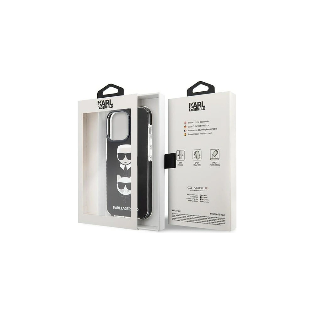 Etui Karl Lagerfeld KLHCP13LTPE2TK Apple iPhone 13 Pro hardcase czarny/black Karl&Choupette Head