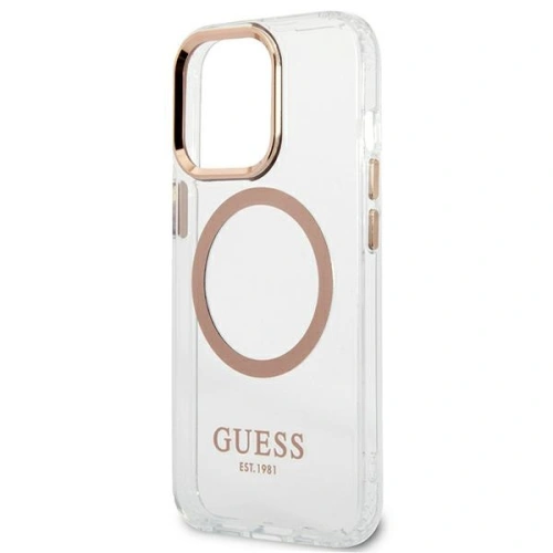 Etui Guess GUHMP13XHTRMD Apple iPhone 13 Pro Max złoty/gold hard case Metal Outline Magsafe