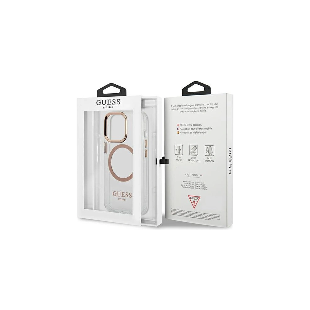 Hurtownia GSM - Etui Guess GUHMP13XHTRMD Apple iPhone 13 Pro Max złoty/gold hard case Metal Outline Magsafe - GUE2079 - {ean13} - Hurt