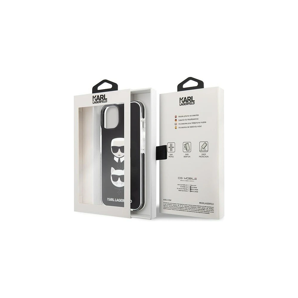 Hurtownia GSM - Etui Karl Lagerfeld KLHCP13STPE2TK Apple iPhone 13 mini kemény tok fekete/black Karl&Choupette Head - KLD1105 - {ean13} - Hurt