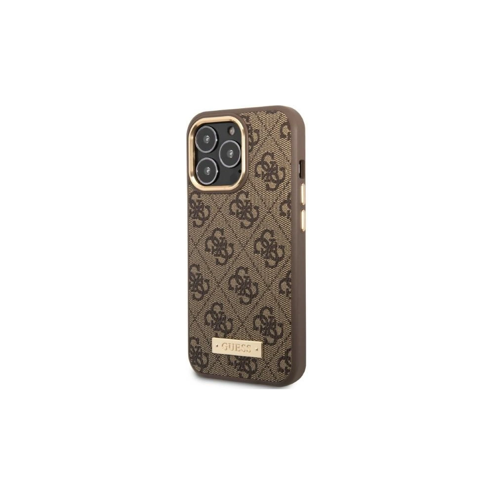 Wholesale Guess GUHMP13XU4GPRW Apple iPhone 13 Pro Max brown hard case 4G Logo Plate MagSafe - GUE2083 - {ean13} - Hurt