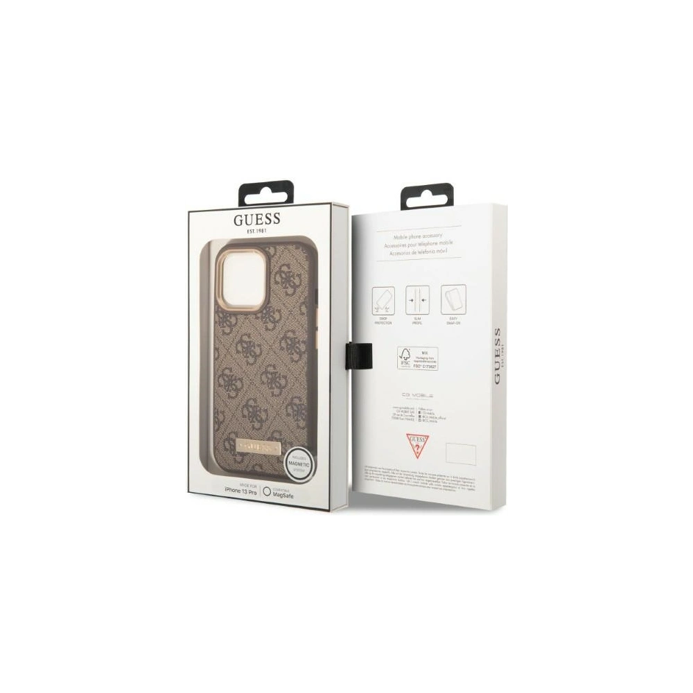 Hurtownia GSM - Etui Guess GUHMP13XU4GPRW Apple iPhone 13 Pro Max maro/brown hard case 4G Logo Plate MagSafe - GUE2083 - {ean13} - Hurt