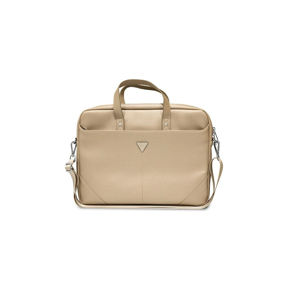 Hurtownia GSM - Taška Guess GUCB15PSATLE 16 palců béžová/beige Saffiano Hot Stamp Triangle Logo - GUE2088 - {ean13} - Hurt