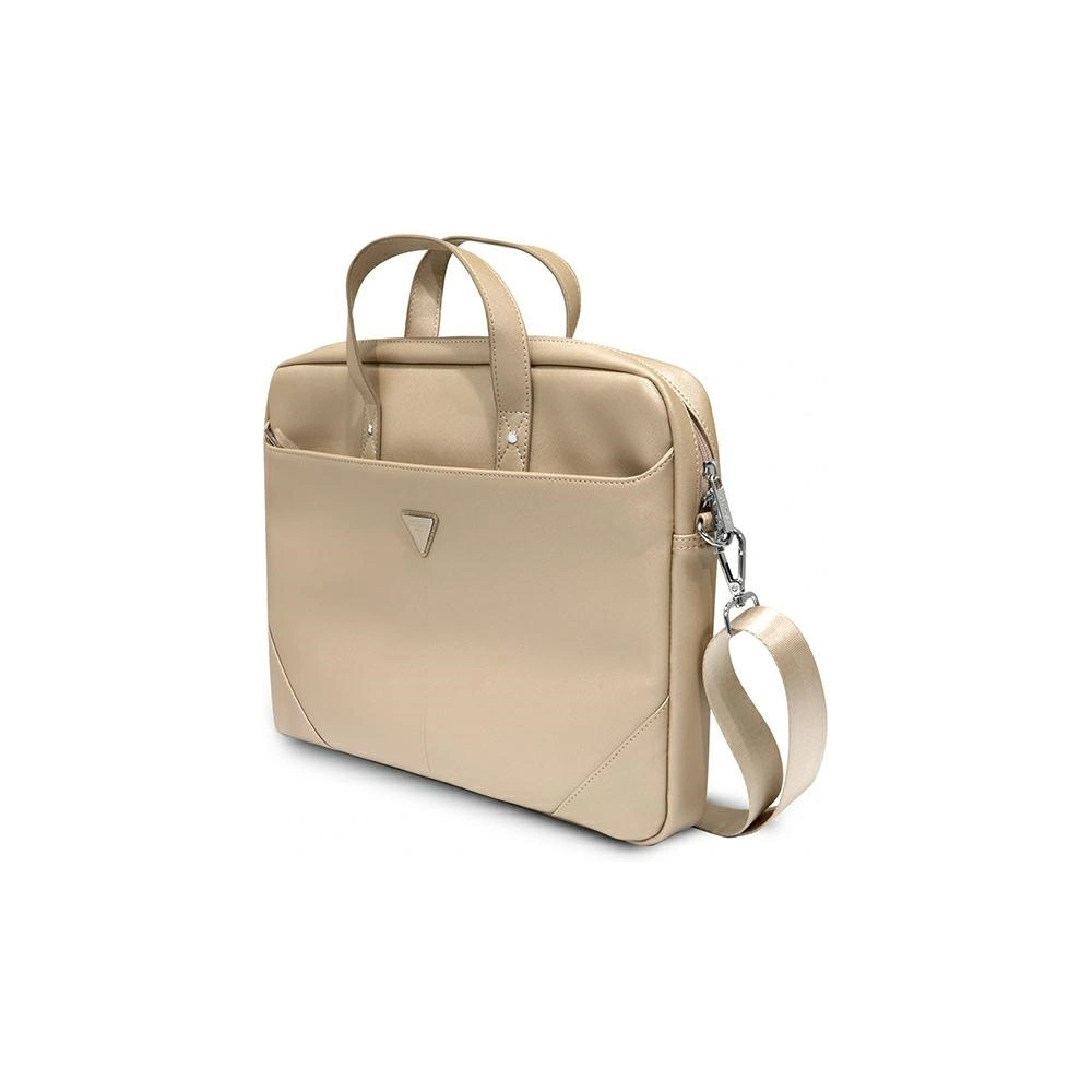 Hurtownia GSM - Taška Guess GUCB15PSATLE 16 palců béžová/beige Saffiano Hot Stamp Triangle Logo - GUE2088 - {ean13} - Hurt