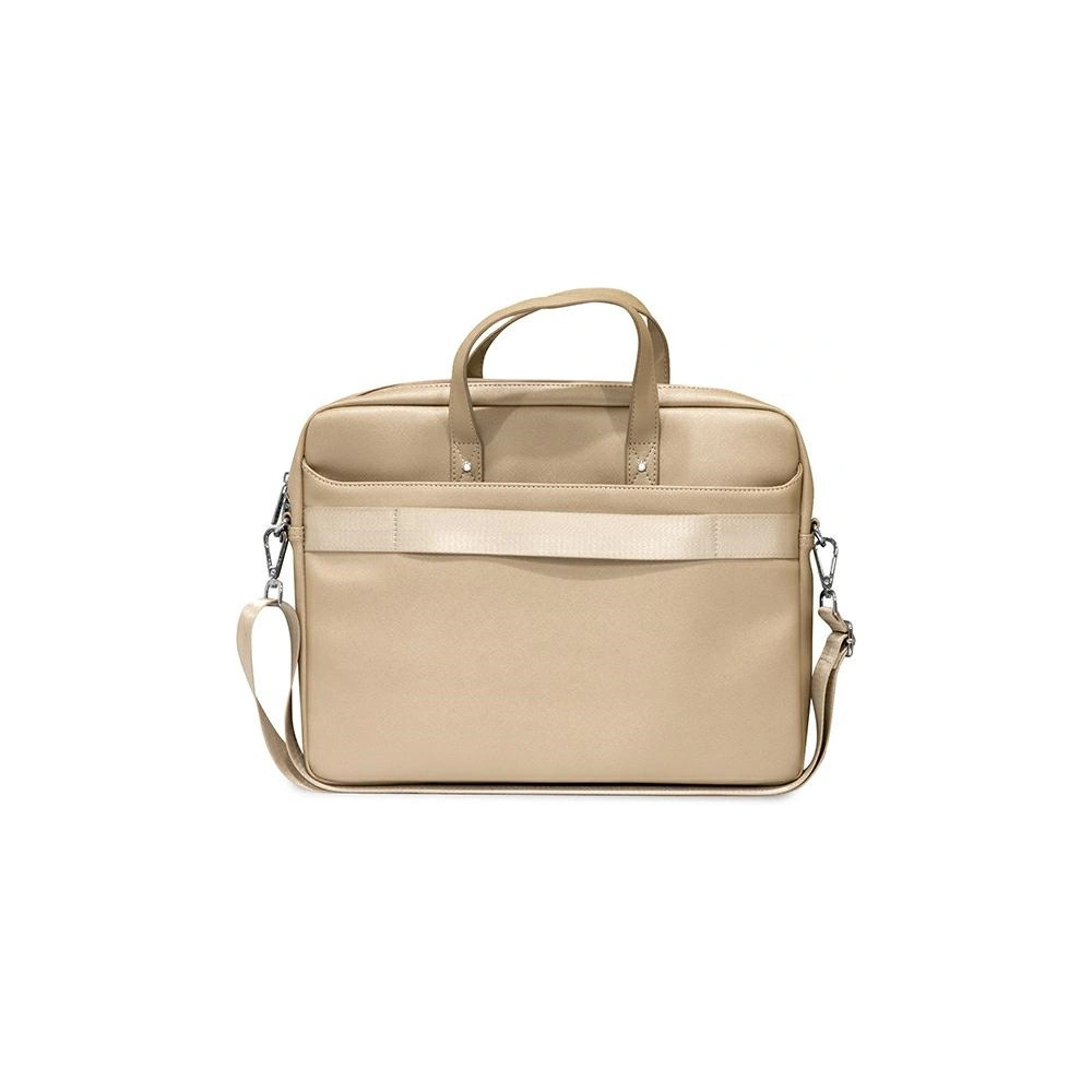 Hurtownia GSM - Taška Guess GUCB15PSATLE 16 palců béžová/beige Saffiano Hot Stamp Triangle Logo - GUE2088 - {ean13} - Hurt