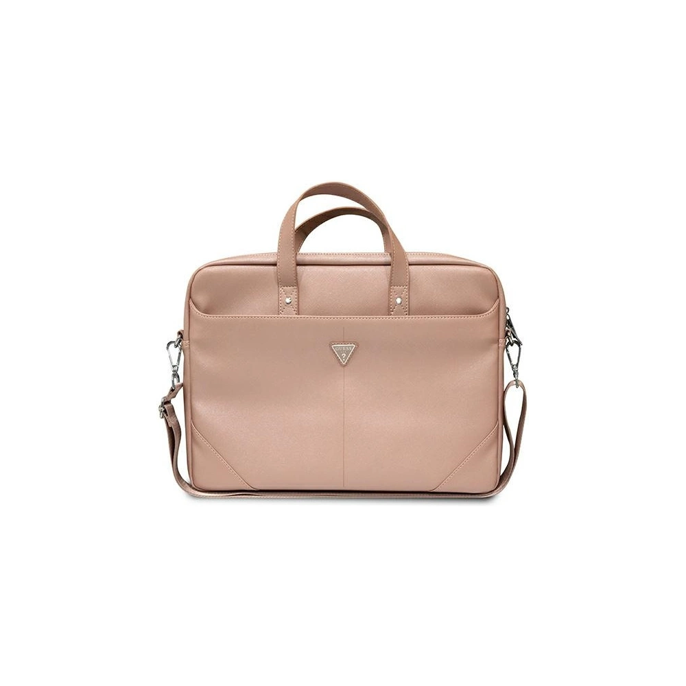 Hurtownia GSM - Torba Guess GUCB15PSATLP 16 palců růžová/pink Saffiano Hot Stamp Triangle Logo - GUE2091 - {ean13} - Hurt