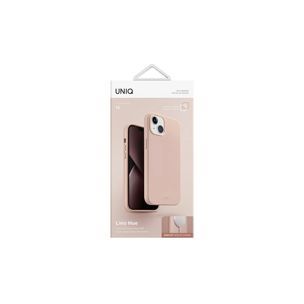 Hurtownia GSM - Etui UNIQ Lino Hue Apple iPhone 14 Magclick Charging růžový/blush pink - UNIQ690 - {ean13} - Hurt