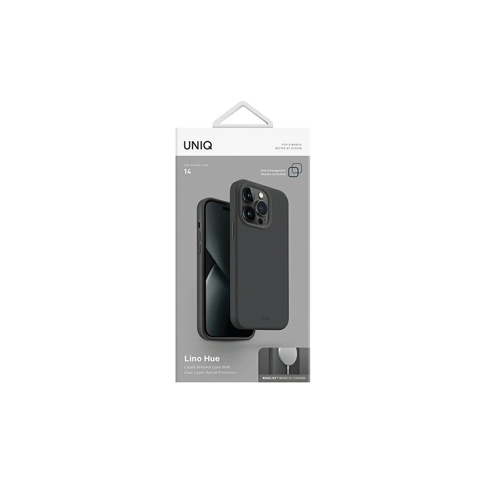 Hurtownia GSM - Case UNIQ Lino Hue Apple iPhone 14 Magclick Charging grau/anthrazit. - UNIQ691 - {ean13} - Hurt