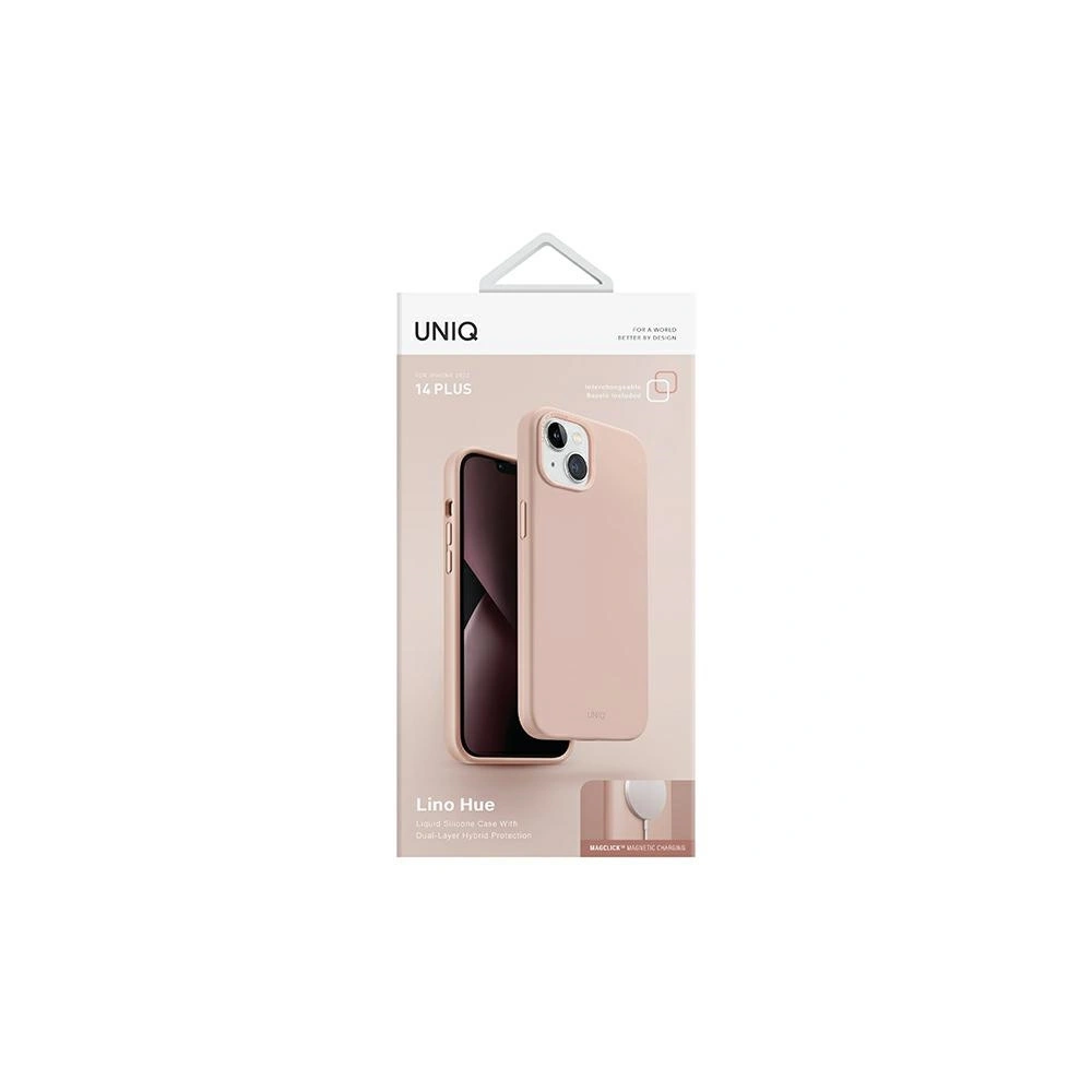 Hurtownia GSM - Etui UNIQ Lino Hue Apple iPhone 14 Plus / 15 Plus Magclick Charging rozie/blush pink - UNIQ692 - {ean13} - Hurt