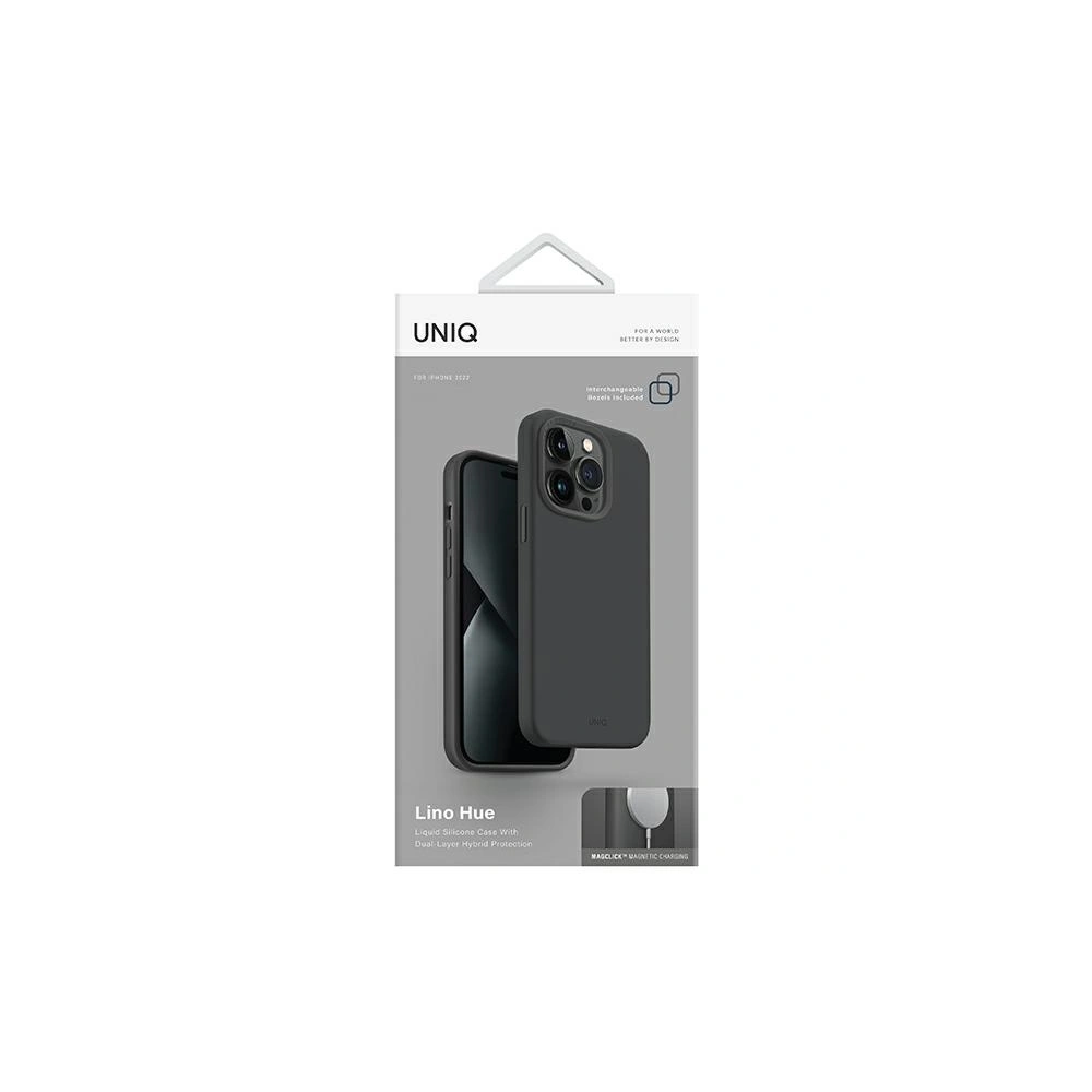 Hurtownia GSM - Etui UNIQ Lino Hue Apple iPhone 14 Plus / 15 Plus Magclick Charging gri/charcoal grey - UNIQ693 - {ean13} - Hurt