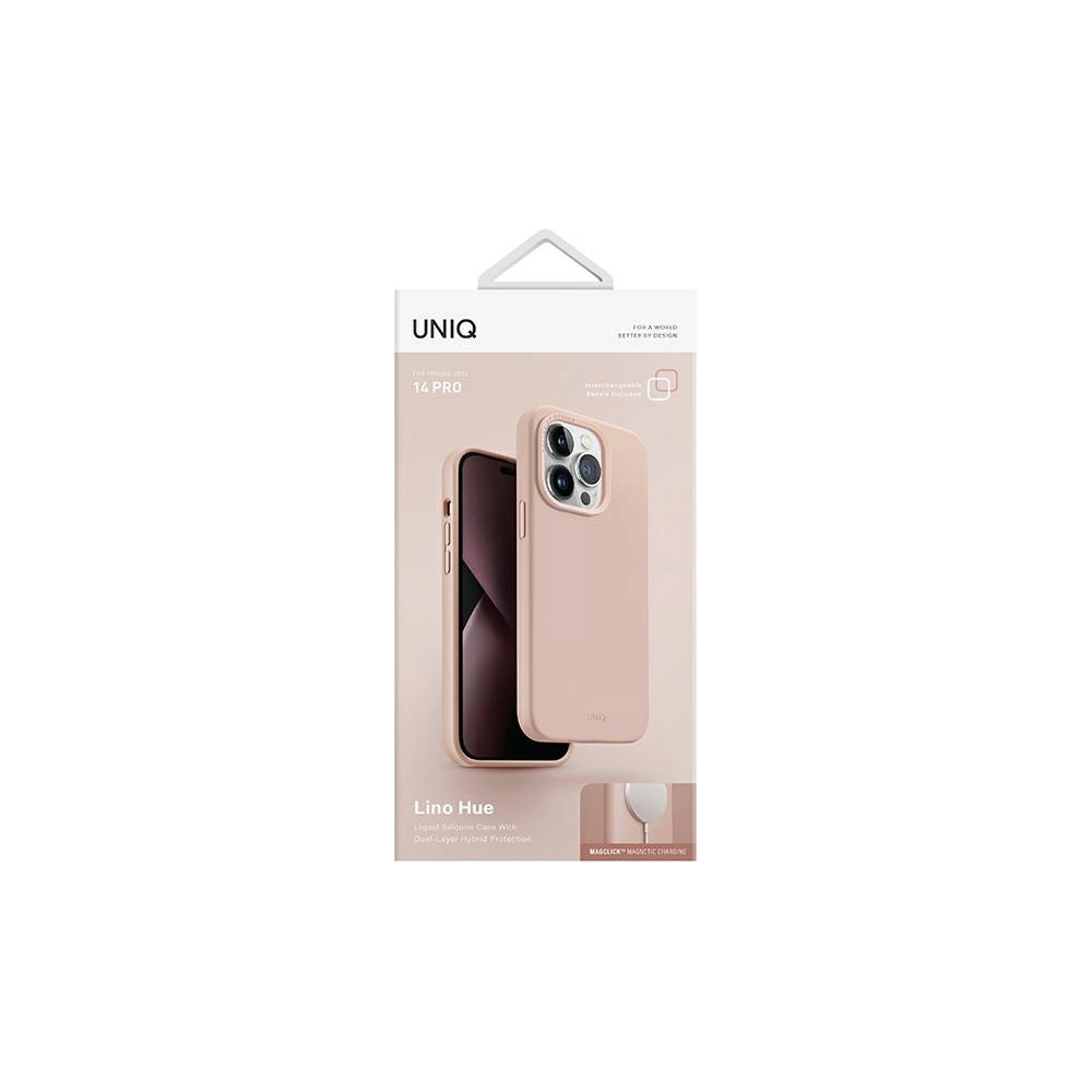 Hurtownia GSM - Etui UNIQ Lino Hue Apple iPhone 14 Pro Magclick Charging růžová/blush pink - UNIQ694 - {ean13} - Hurt