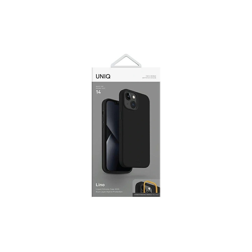 Hurtownia GSM - Etui UNIQ Lino Apple iPhone 14 černý/midnight black - UNIQ698 - {ean13} - Hurt