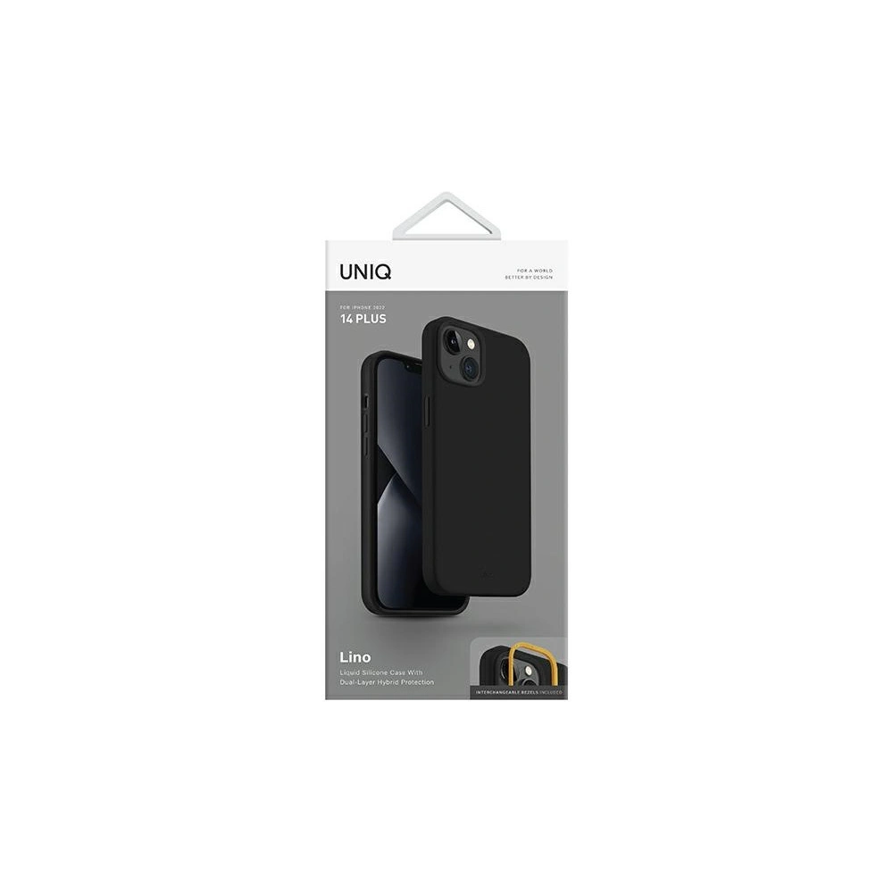 Hurtownia GSM - Etui UNIQ Lino Apple iPhone 14 Plus / 15 Plus negru/midnight black - UNIQ702 - {ean13} - Hurt