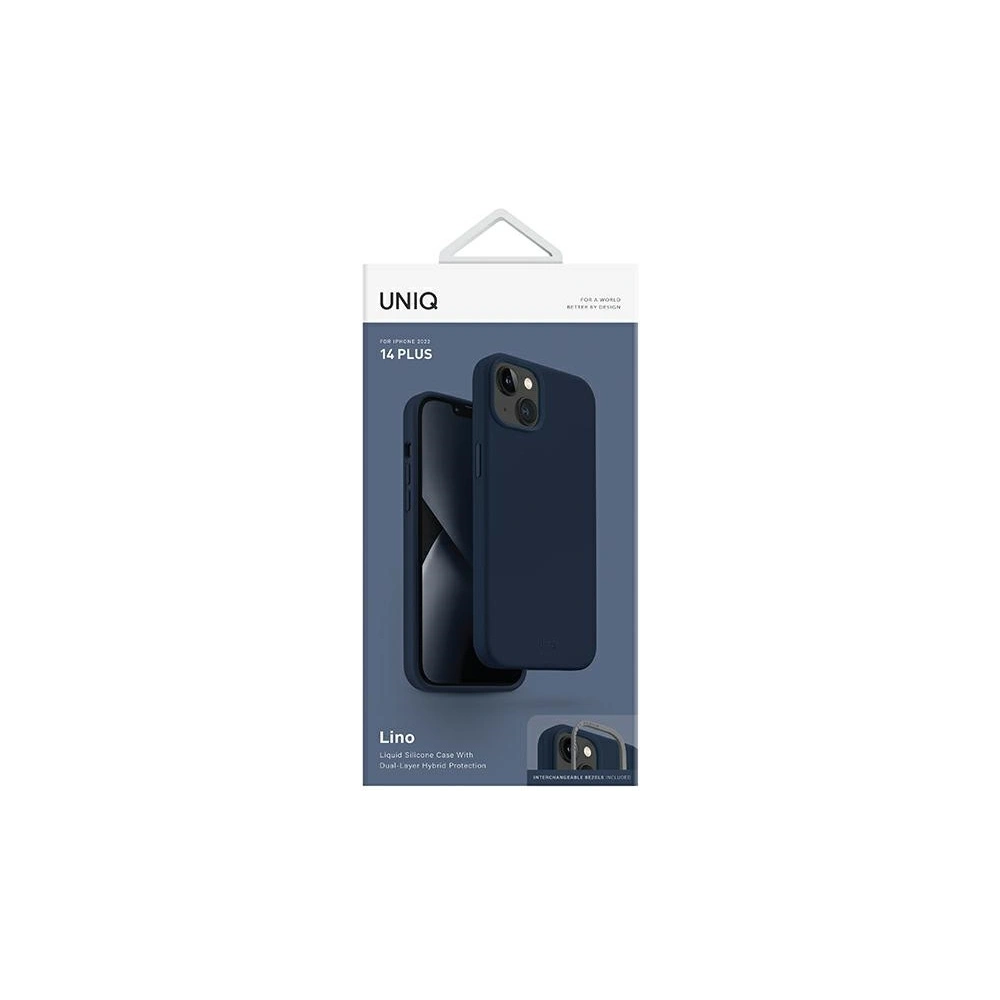 Hurtownia GSM - Etui UNIQ Lino Apple iPhone 14 Plus / 15 Plus albastru/marine blue - UNIQ704 - {ean13} - Hurt