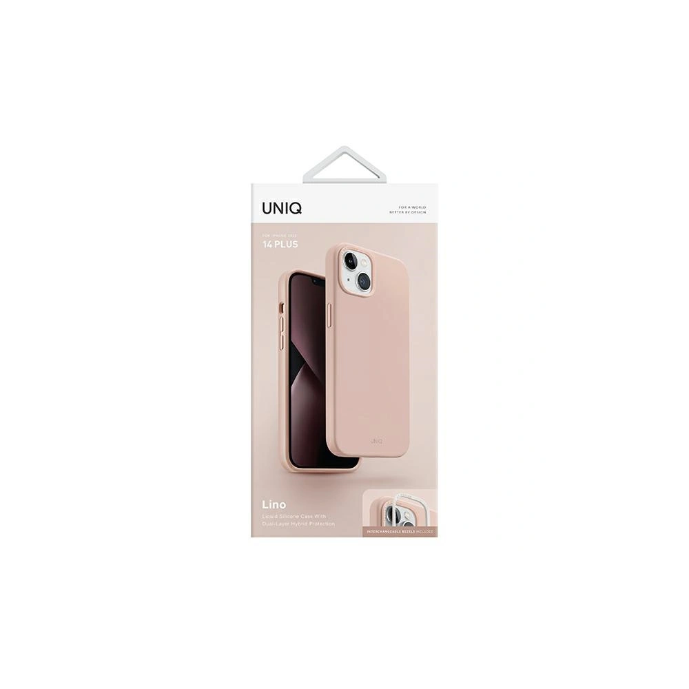 Hurtownia GSM - Etui UNIQ Lino Apple iPhone 14 Plus / 15 Plus roz/pink blush - UNIQ705 - {ean13} - Hurt