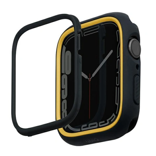 Etui UNIQ Moduo Apple Watch Series  4/5/6/7/8/SE 40/41mm czarny-musztardowy/midnight-mustard