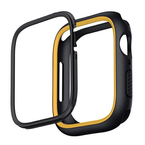 Etui UNIQ Moduo Apple Watch Series  4/5/6/7/8/SE 40/41mm czarny-musztardowy/midnight-mustard