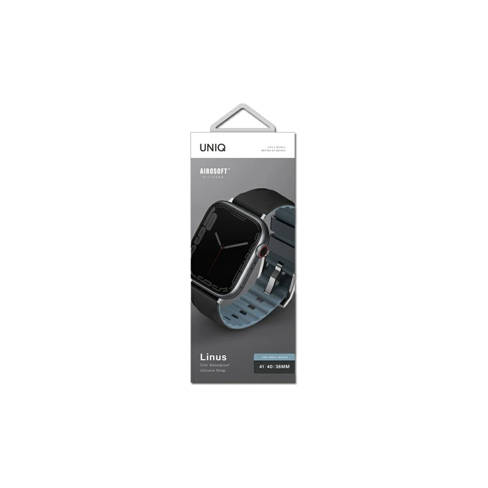 Hurtownia GSM - Pasek UNIQ Linus Apple Watch 4/5/6/7/8/9/SE/10 40/41/42mm Airosoft silikon černý/midnight black - UNIQ727 - {ean13} - Hurt