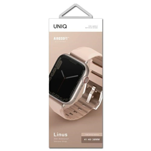 Pasek UNIQ Linus Apple Watch 4/5/6/7/8/9/SE/10 40/41/42mm Airosoft Silicone różowy/blush pink
