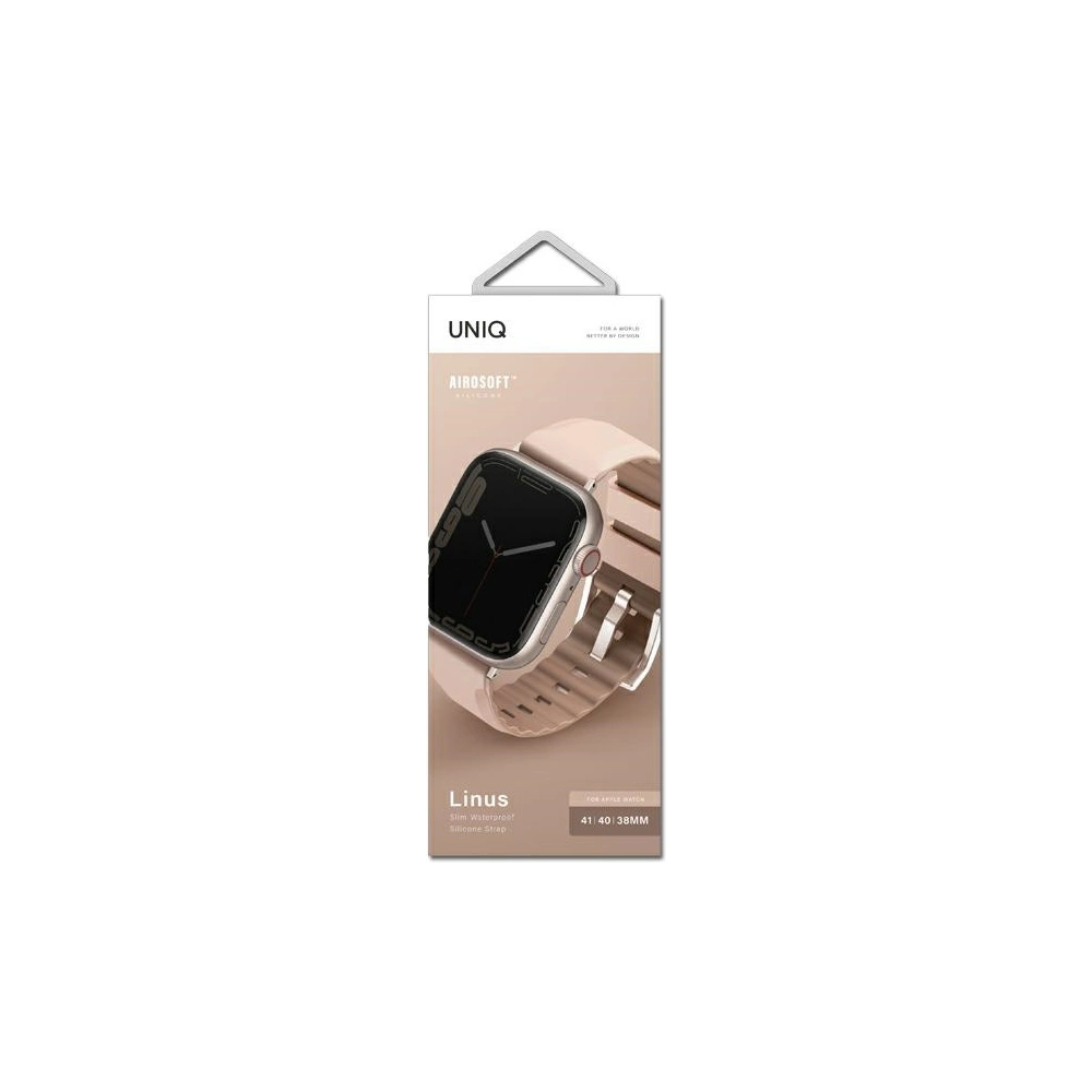 Hurtownia GSM - Pasek UNIQ Linus Apple Watch 4/5/6/7/8/9/SE/10 40/41/42mm Airosoft Silicon roz/roz pal. - UNIQ728 - {ean13} - Hurt