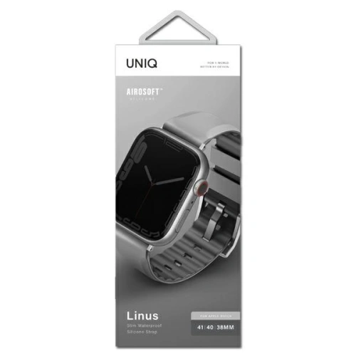 Pasek UNIQ Linus Apple Watch 4/5/6/7/8/9/SE/10 40/41/42mm Airosoft Silicone szary/chalk grey
