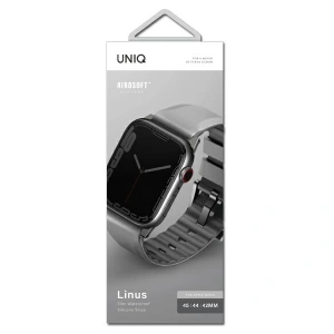 Hurtownia GSM - Pasek UNIQ Linus Apple Watch 4/5/6/7/SE/8/9/Ultra 44/45/49mm Airosoft silikon šedý/černý křída - UNIQ732 - {ean13} - Hurt