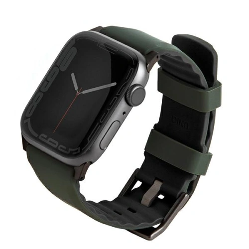 Pasek UNIQ Linus Apple Watch 4/5/6/7/SE/8/9/Ultra 44/45/49mm Airosoft Silicone zielony/moss green