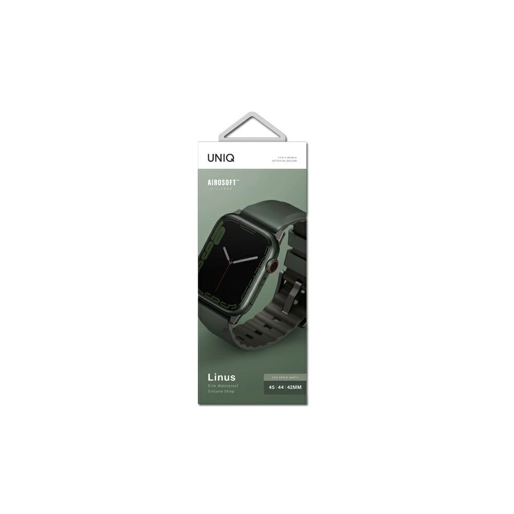 Hurtownia GSM - Pásek UNIQ Linus Apple Watch 4/5/6/7/SE/8/9/Ultra 44/45/49mm Airosoft Silicone zelený/moss green - UNIQ733 - {ean13} - Hurt