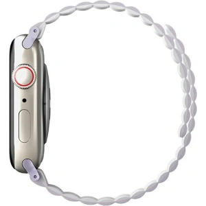Pasek UNIQ Revix Apple Watch 4/5/6/7/8/SE/SE2/9/10 40/41/42mm Reversible Magnetic lilak-biały/lilac-white