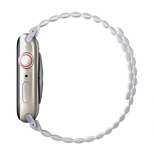 Pasek UNIQ Revix Apple Watch 4/5/6/7/8/SE/SE2/9/10 40/41/42mm Reversible Magnetic lilak-biały/lilac-white