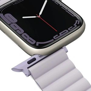 Pasek UNIQ Revix Apple Watch 4/5/6/7/8/SE/SE2/9/10 40/41/42mm Reversible Magnetic lilak-biały/lilac-white