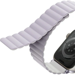 Pasek UNIQ Revix Apple Watch 4/5/6/7/8/SE/SE2/9/10 40/41/42mm Reversible Magnetic lilak-biały/lilac-white