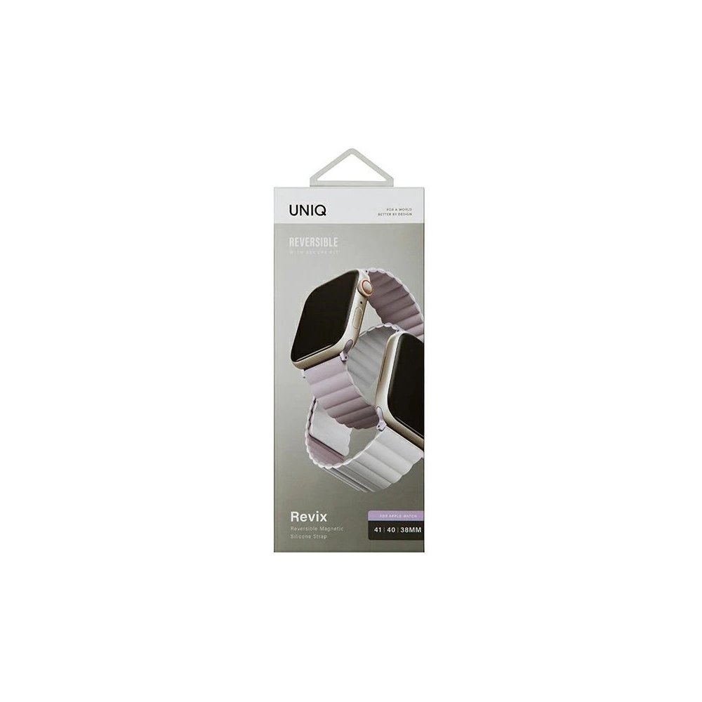 Hurtownia GSM - Pasek UNIQ Revix Apple Watch 4/5/6/7/8/SE/SE2/9/10 40/41/42mm Reversible Magnetic lilak-biały/lilac-white - UNIQ737 - {ean13} - Hurt