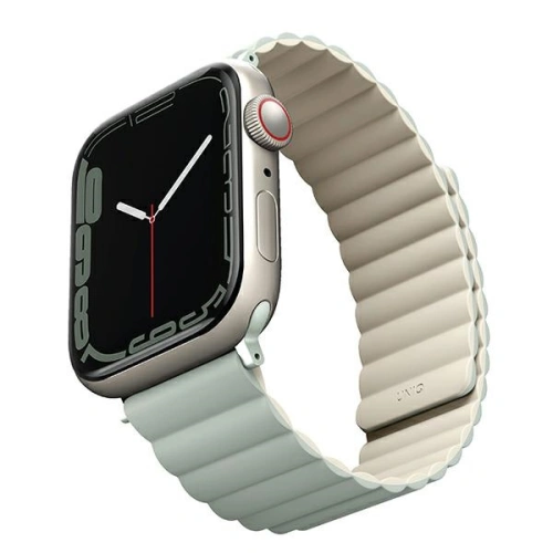 Pasek UNIQ Revix Apple Watch 4/5/6/7/8/SE/SE2/9/10 40/41/42mm Reversible Magnetic zielony-beżowy/sage-beige