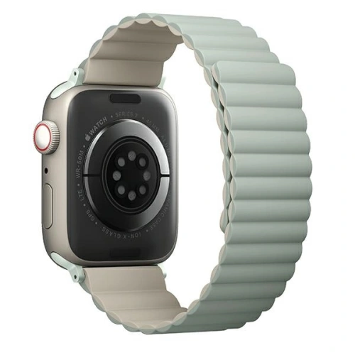 Pasek UNIQ Revix Apple Watch 4/5/6/7/8/SE/SE2/9/10 40/41/42mm Reversible Magnetic zielony-beżowy/sage-beige