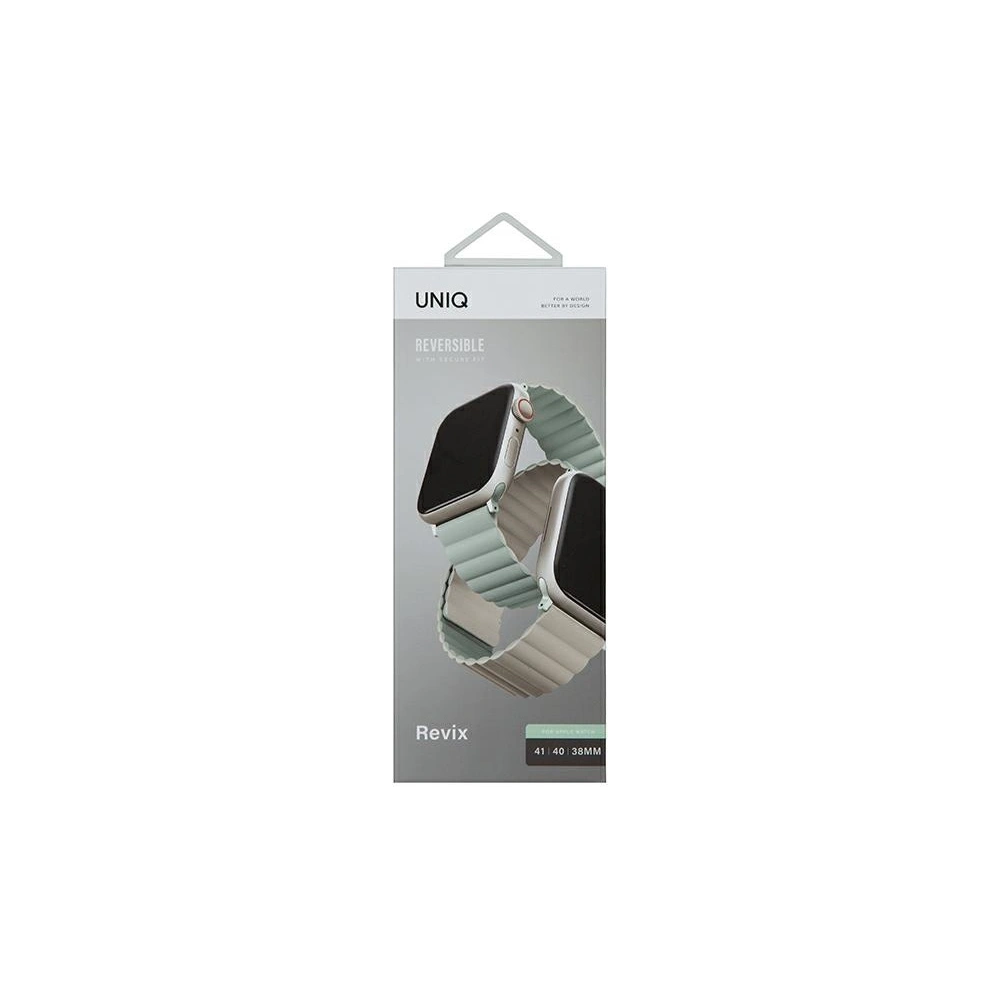 Hurtownia GSM - Pasek UNIQ Revix Apple Watch 4/5/6/7/8/SE/SE2/9/10 40/41/42mm Reverzibilní Magnetic zeleno-bežový/sage-beige - UNIQ738 - {ean13} - Hurt