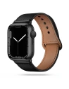 Pască Tech-Protect Leatherfit Apple Watch 4/5/6/7/8/9/SE/10 40/41/42mm Negru