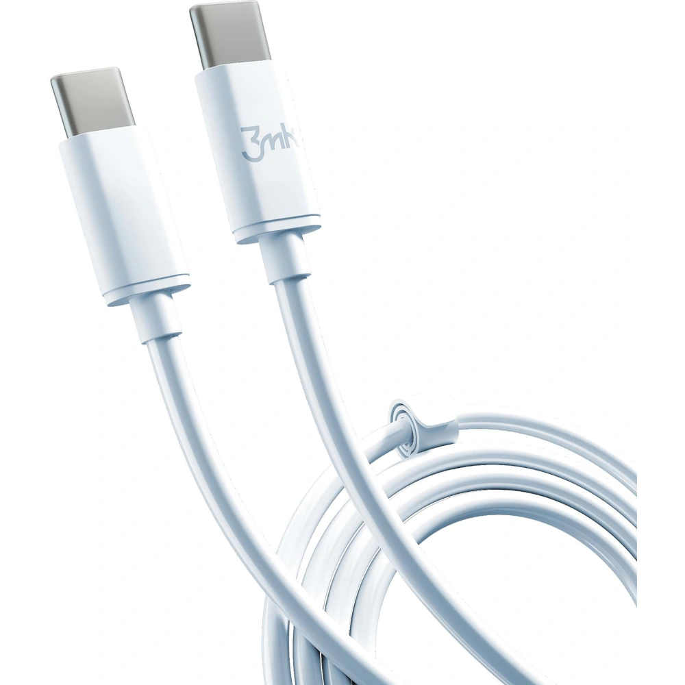 Kabel 3MK Hyper Cable USB-C/USB-C 100W 2m bílý