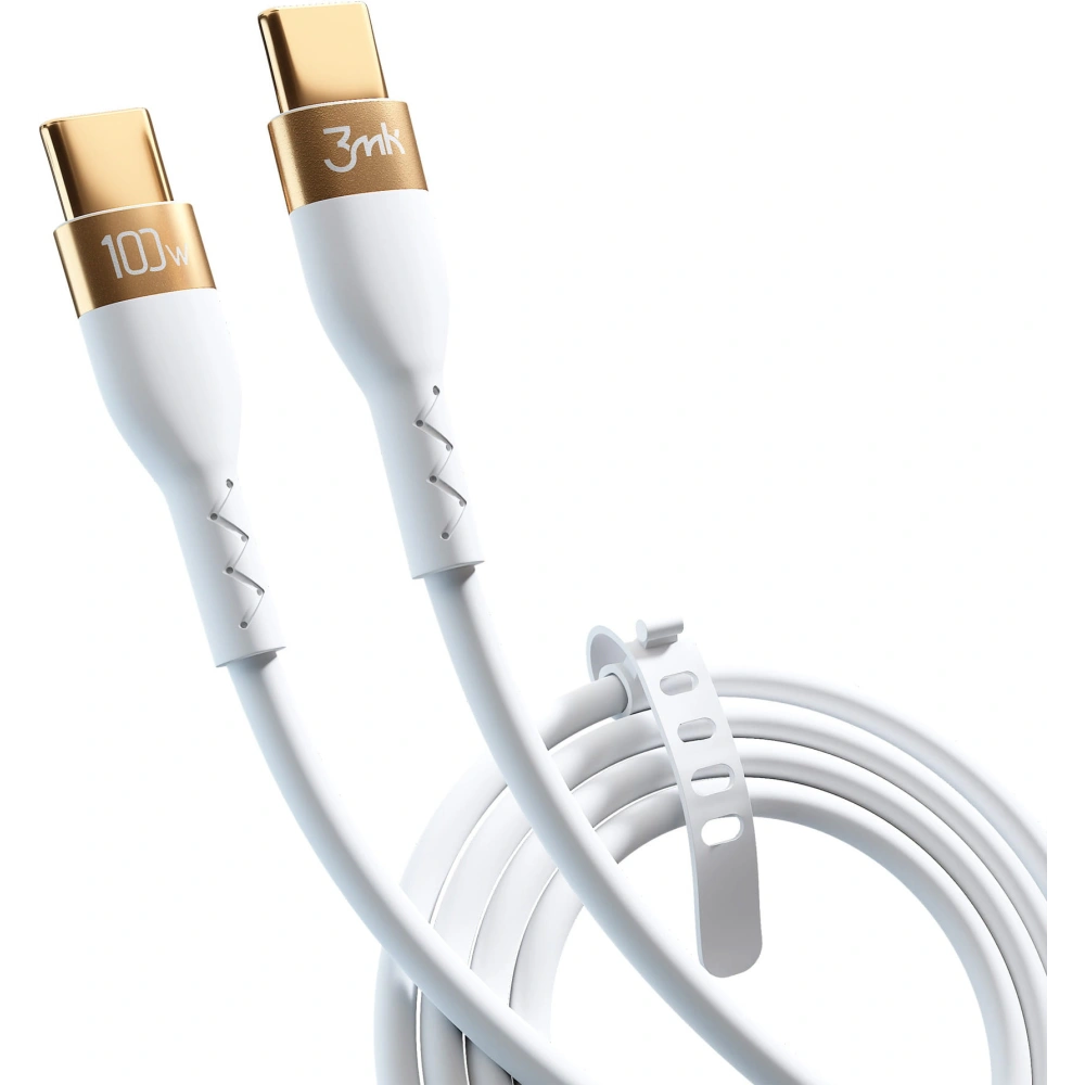 Hurtownia GSM - Kábel 3MK HyperSilicone USB-C/USB-C 100W 2m fehér - 3MK4022 - {ean13} - Hurt