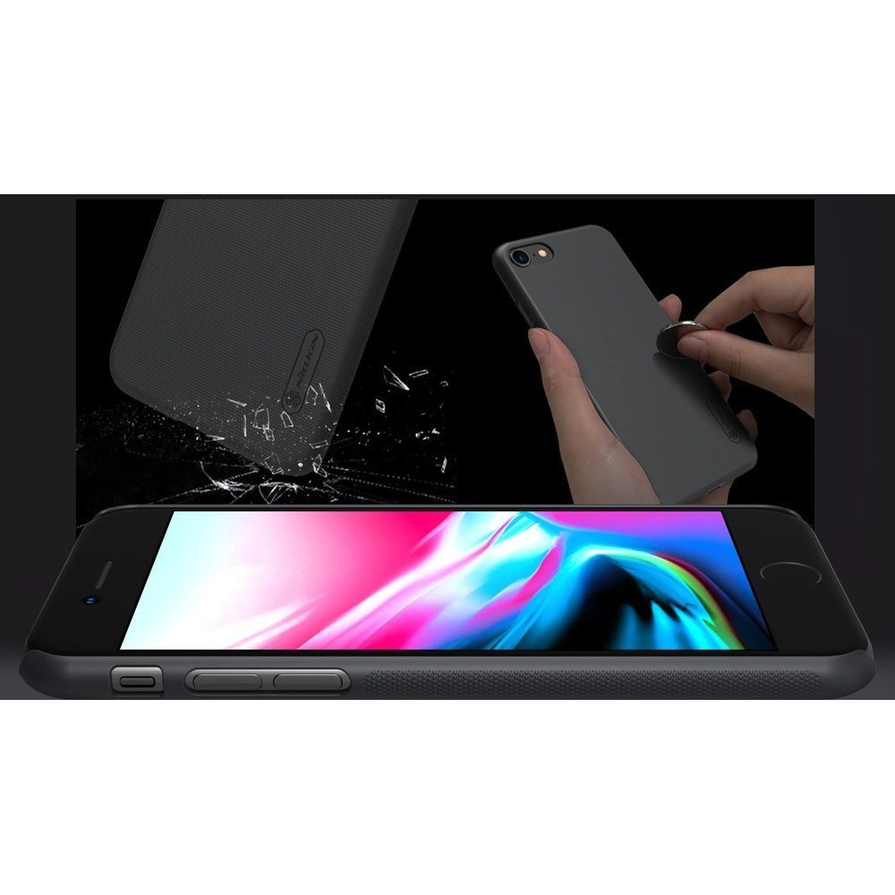 Hurtownia GSM - Case Nillkin Super Frosted Shield Apple iPhone SE 2022/SE 2020/8/7 schwarz - NLK438 - {ean13} - Hurt